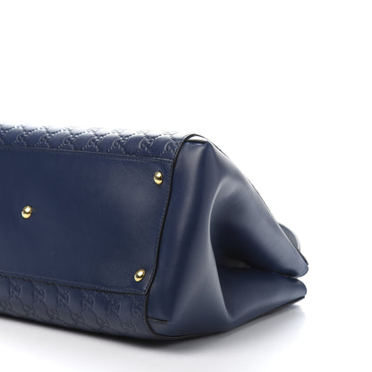 Gucci Soft Guccissima Signature Top Handle Tote Bag Blue Agata 10 of 11
