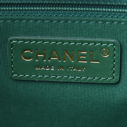 Chanel Velvet Calfskin Beaded Small Deauville Tote Pink Green Black 8 of 12