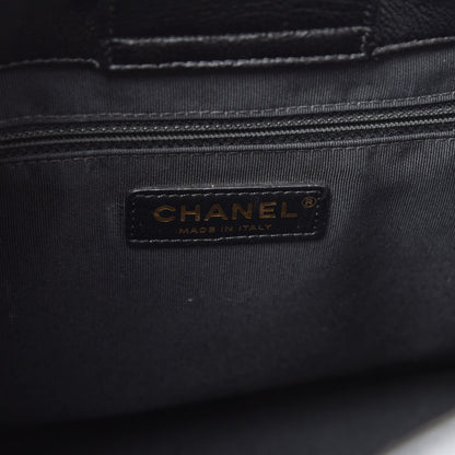 Chanel Calfskin Stitched Large Straight Lines Shopping Tote Black 9 of 12