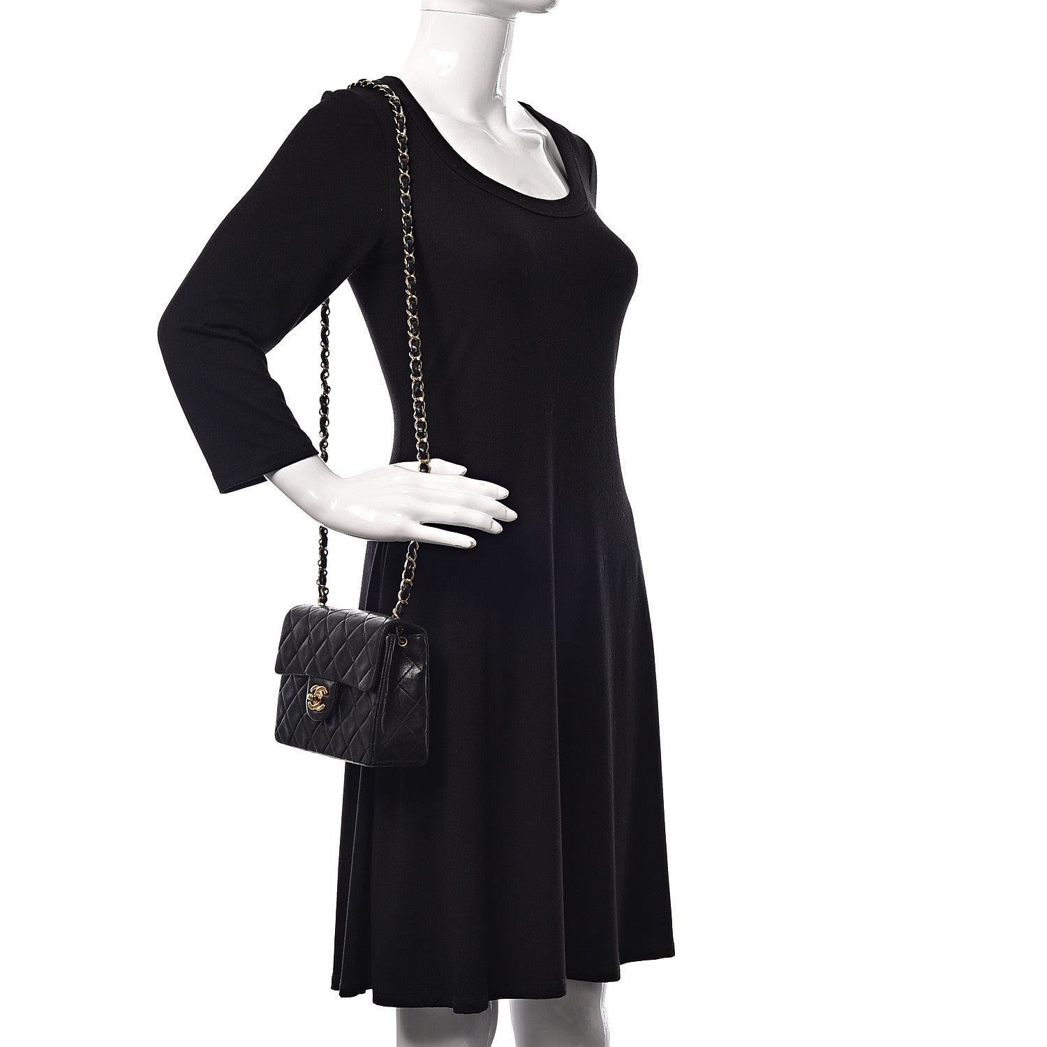 Chanel Lambskin Quilted Mini Square Flap Black 2 of 11