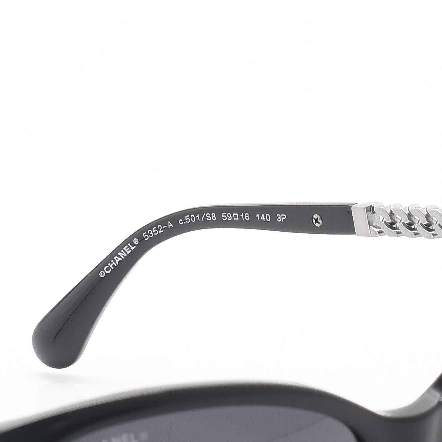 Chanel Chain Polarized Sunglasses 5352-A Black 5 of 8