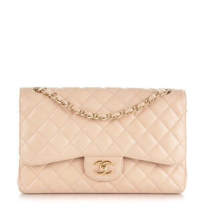 Chanel Caviar Quilted Jumbo Double Flap Beige Clair 1 of 9