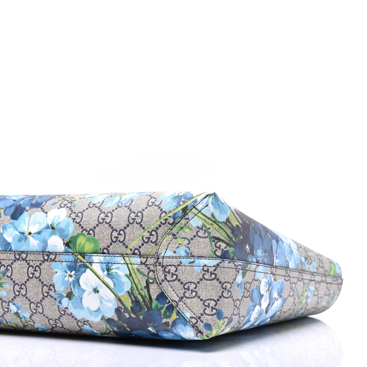 GG Supreme Monogram Blooms Medium Reversible Tote Beige Blue Navy