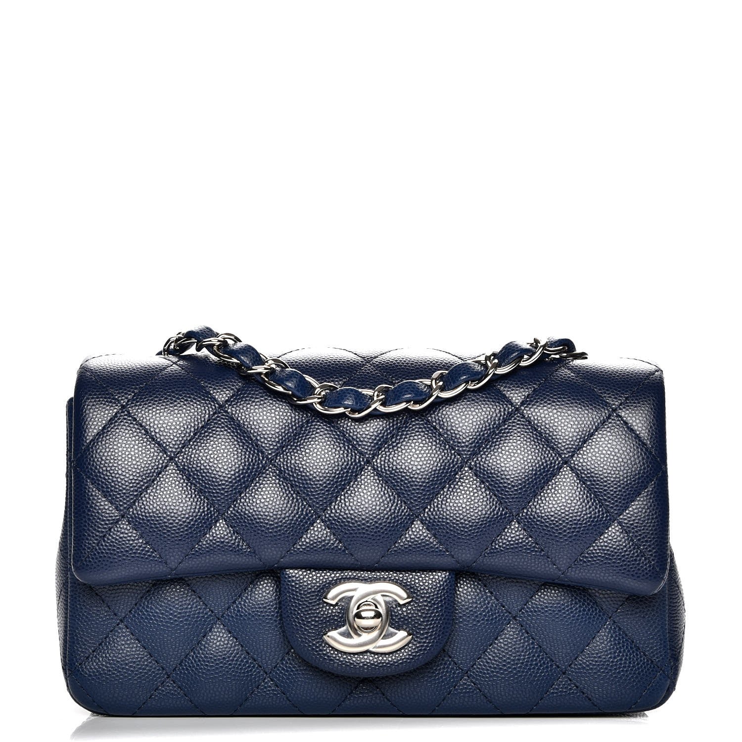Chanel Caviar Quilted Mini Rectangular Flap Blue 1 of 8