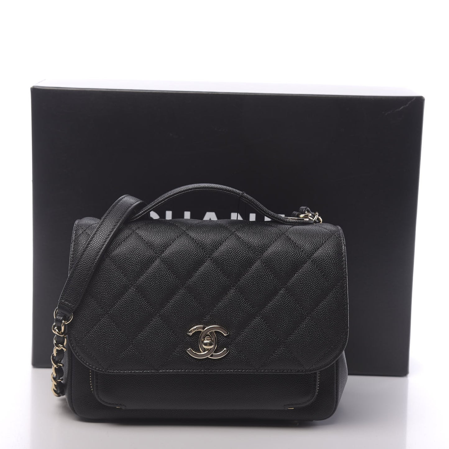 Caviar Quilted Medium Business Affinity Flap Black