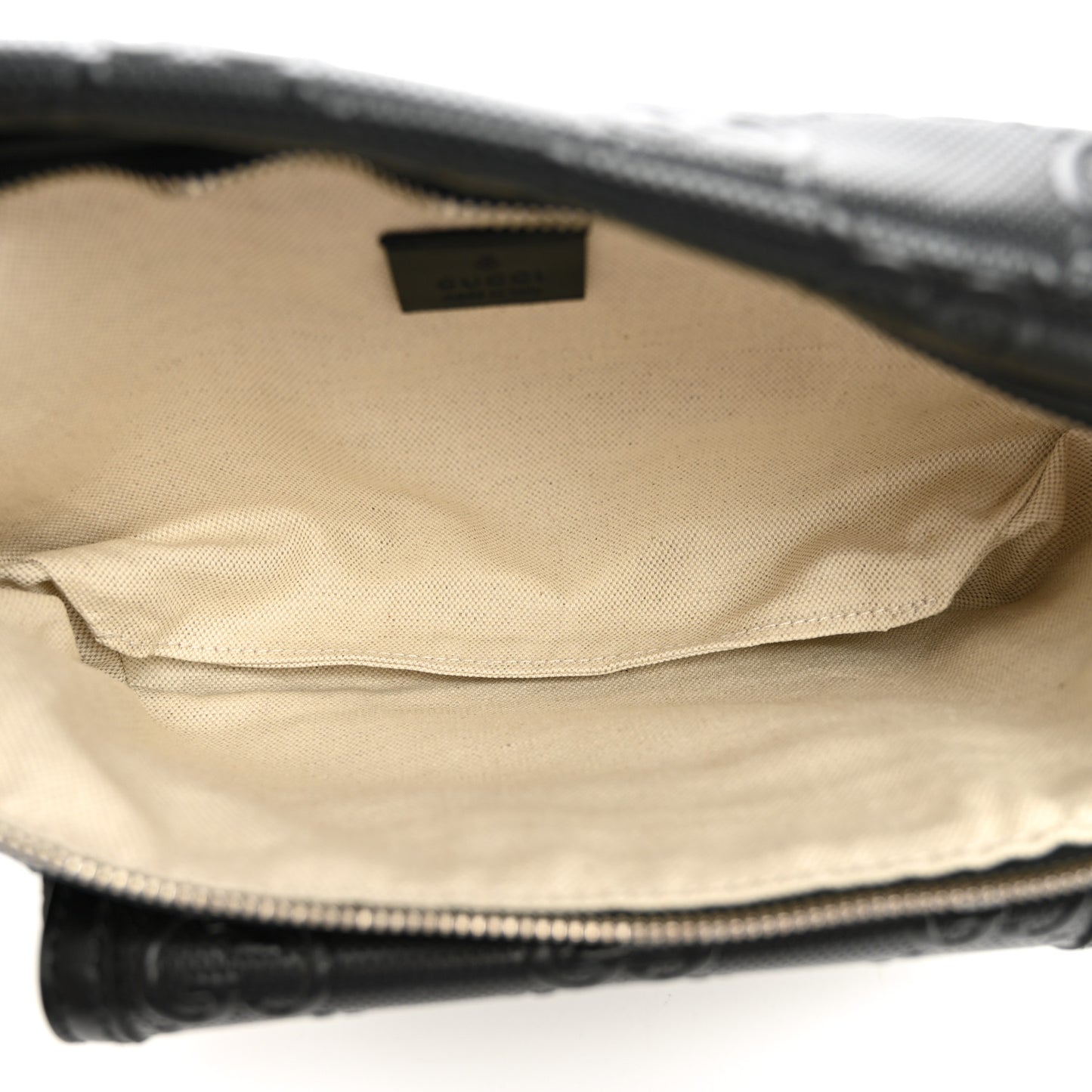 Calfskin GG Tennis Embossed Pocket Belt Bag Black