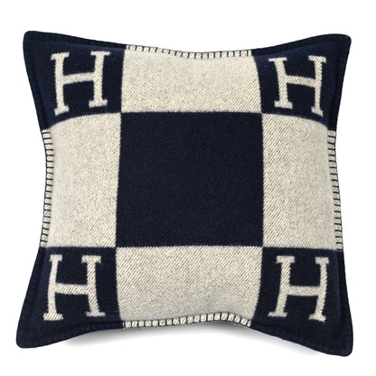 Hermes Wool Cashmere Avalon Pillow GM Ecru Gris Fonce 1 of 3