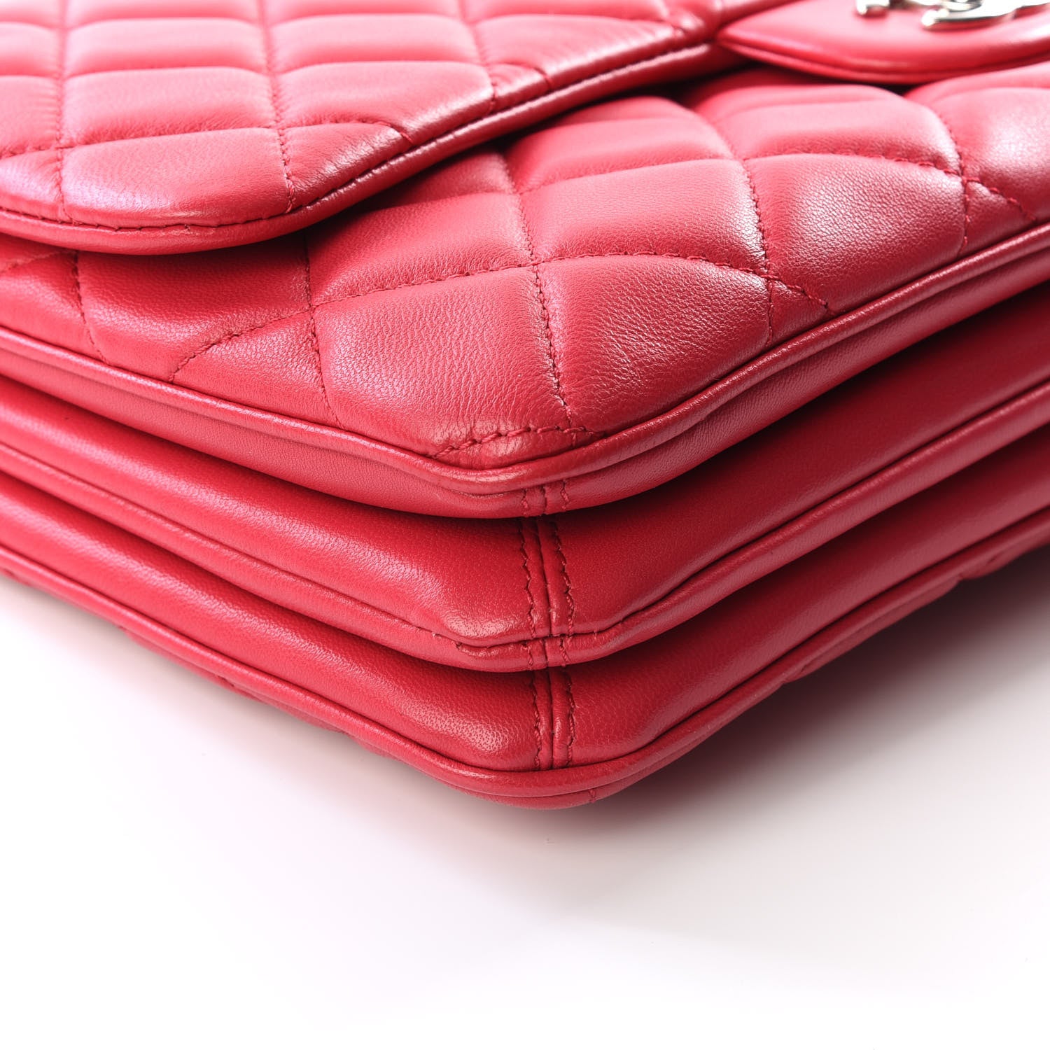 Chanel Lambskin Quilted Jumbo Chanel 3 Flap Dark Pink 5 of 11