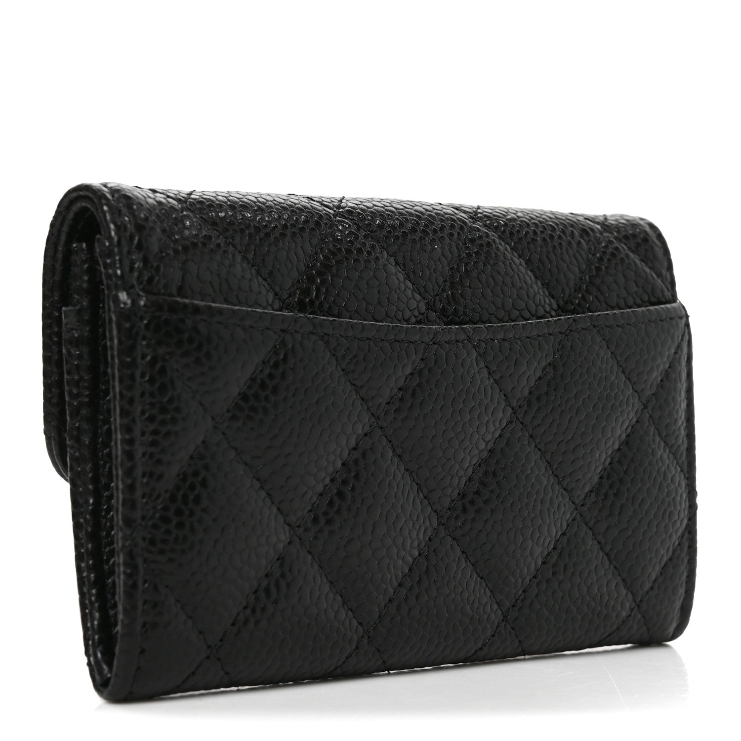 Chanel Caviar Quilted Flap Card Holder Wallet Black 3 of 9