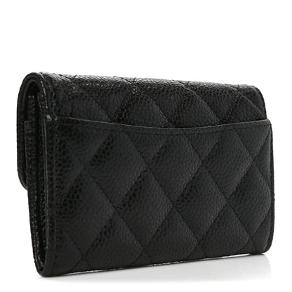 Chanel Caviar Quilted Flap Card Holder Wallet Black 3 of 9