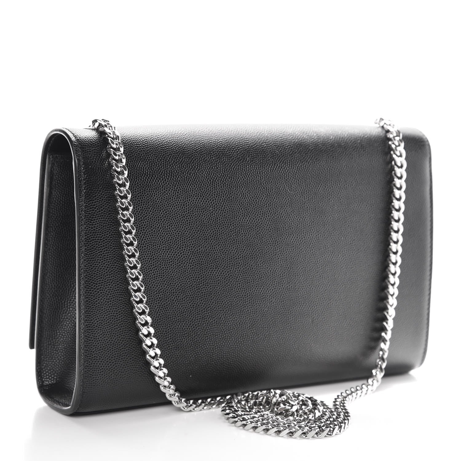 Saint Laurent Grain De Poudre Medium Classic Monogram Kate Satchel Black 3 of 10