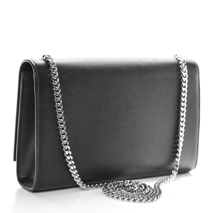 Saint Laurent Grain De Poudre Medium Classic Monogram Kate Satchel Black 3 of 10