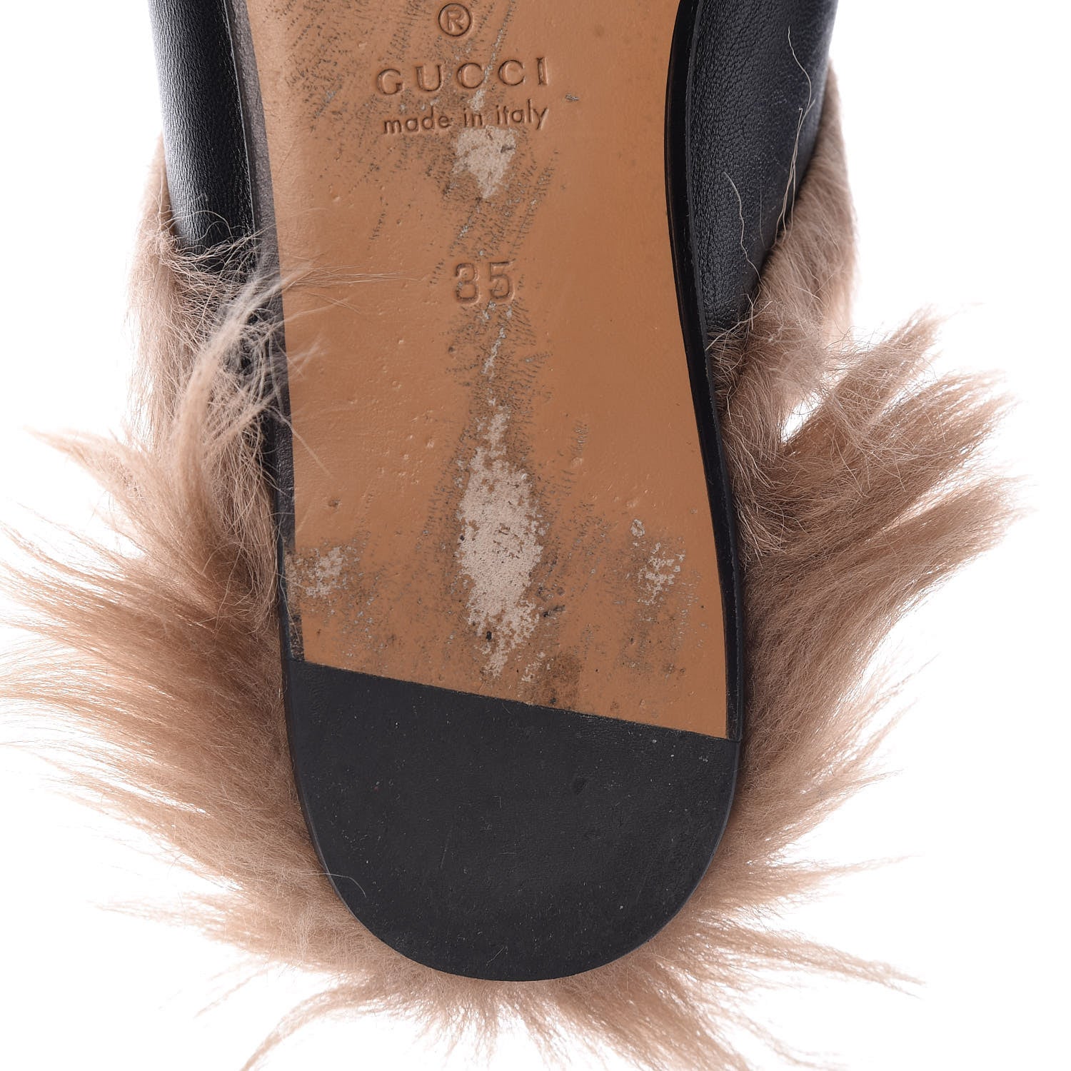 Gucci Malaga Kid Fur Crystal Dragon Embroidered Womens Princetown Slippers 35 Black 13 of 15