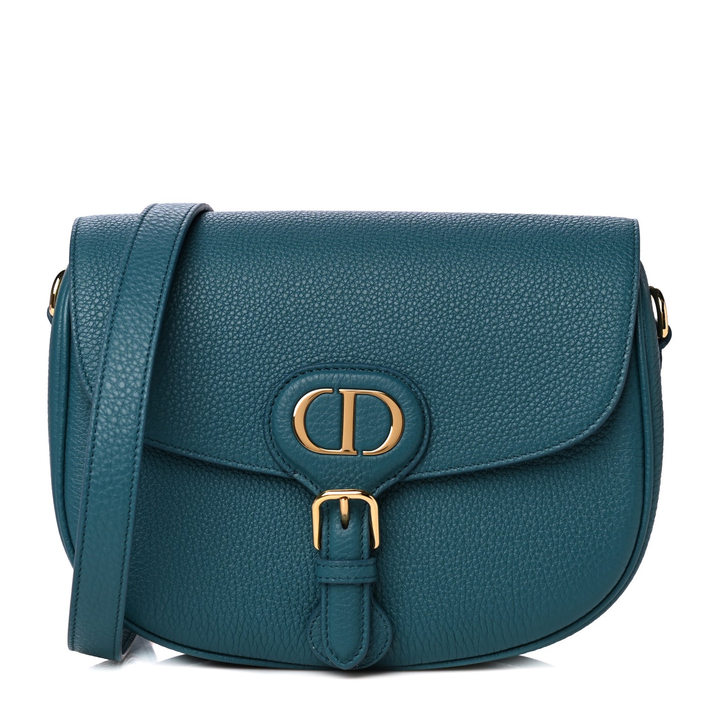 Grained Calfskin Medium Bobby Flap Steel Blue