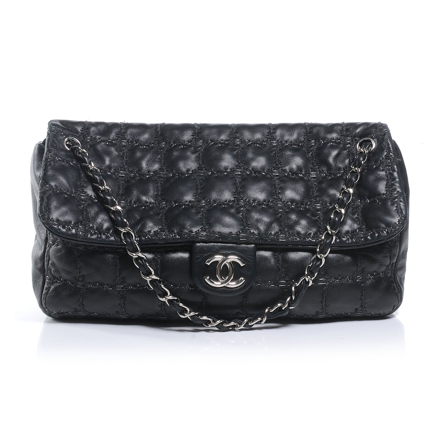 Chanel Lambskin Double Stitch Maxi Flap Black 1 of 7