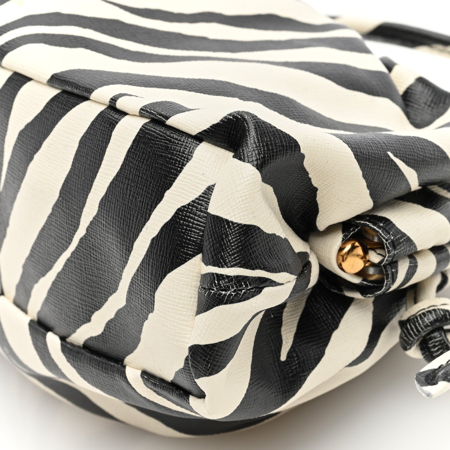 Mansur Gavriel Zebra Print Mini Cloud Clutch Black White 9 of 11