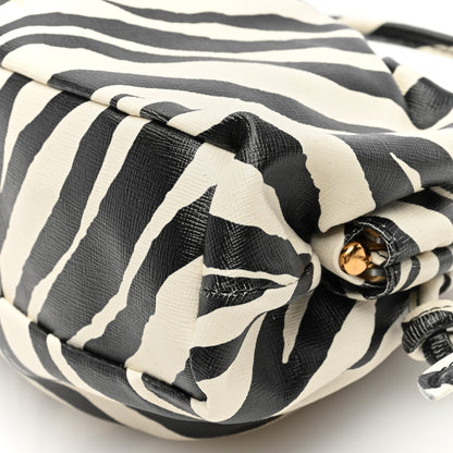 Mansur Gavriel Zebra Print Mini Cloud Clutch Black White 9 of 11