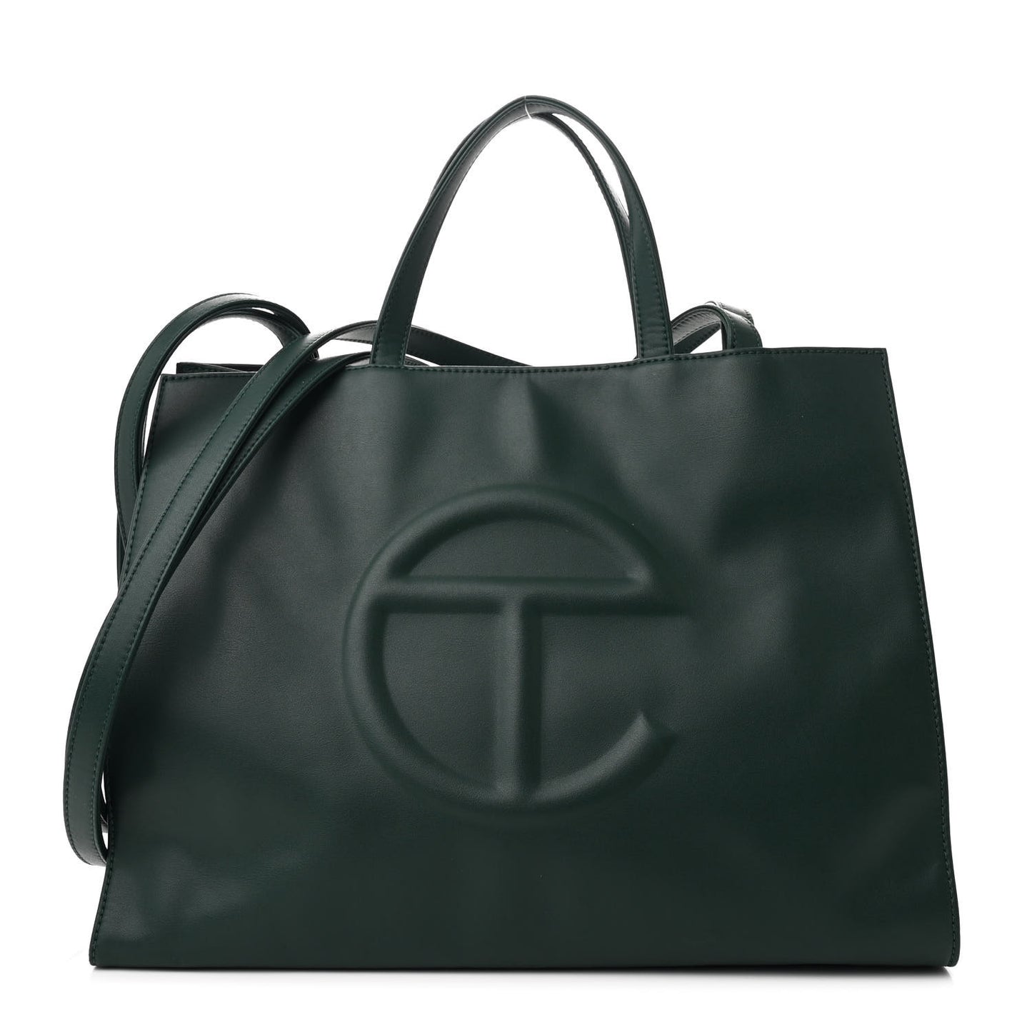 Vegan Leather Medium Shopping Bag Dark Olive
