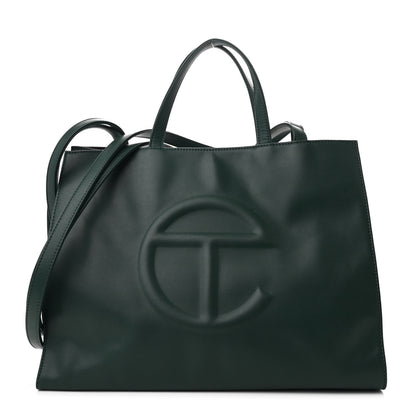 Telfar Vegan Leather Medium Shopping Bag Dark Olive 1 of 9