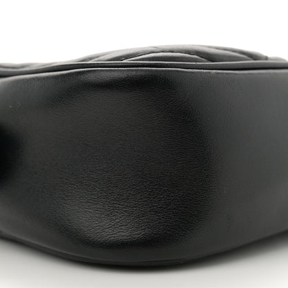 Gucci Calfskin Matelasse Small GG Marmont Chain Shoulder Bag Black 9 of 12