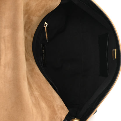 Chanel Suede Calfskin Shiny Lambskin Quilted Coco Base Flap Top Handle Bag  Beige Black 5 of 11
