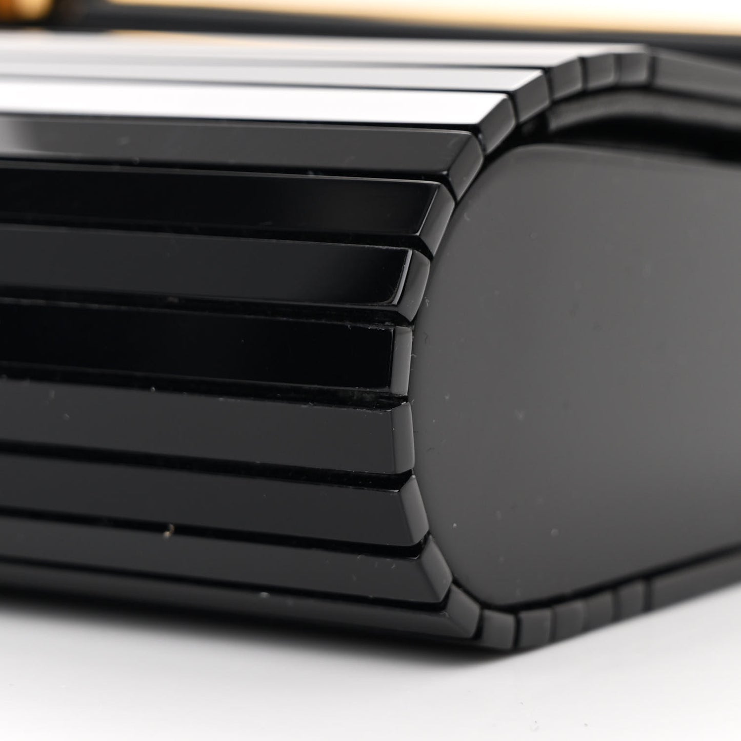 Plexiglass Monogram Vicky Minaudiere Clutch Black