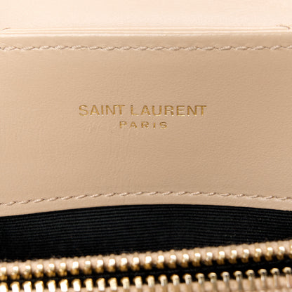 Saint Laurent Calfskin Y Quilted Monogram Small Loulou Chain Satchel Dark Beige 6 of 11