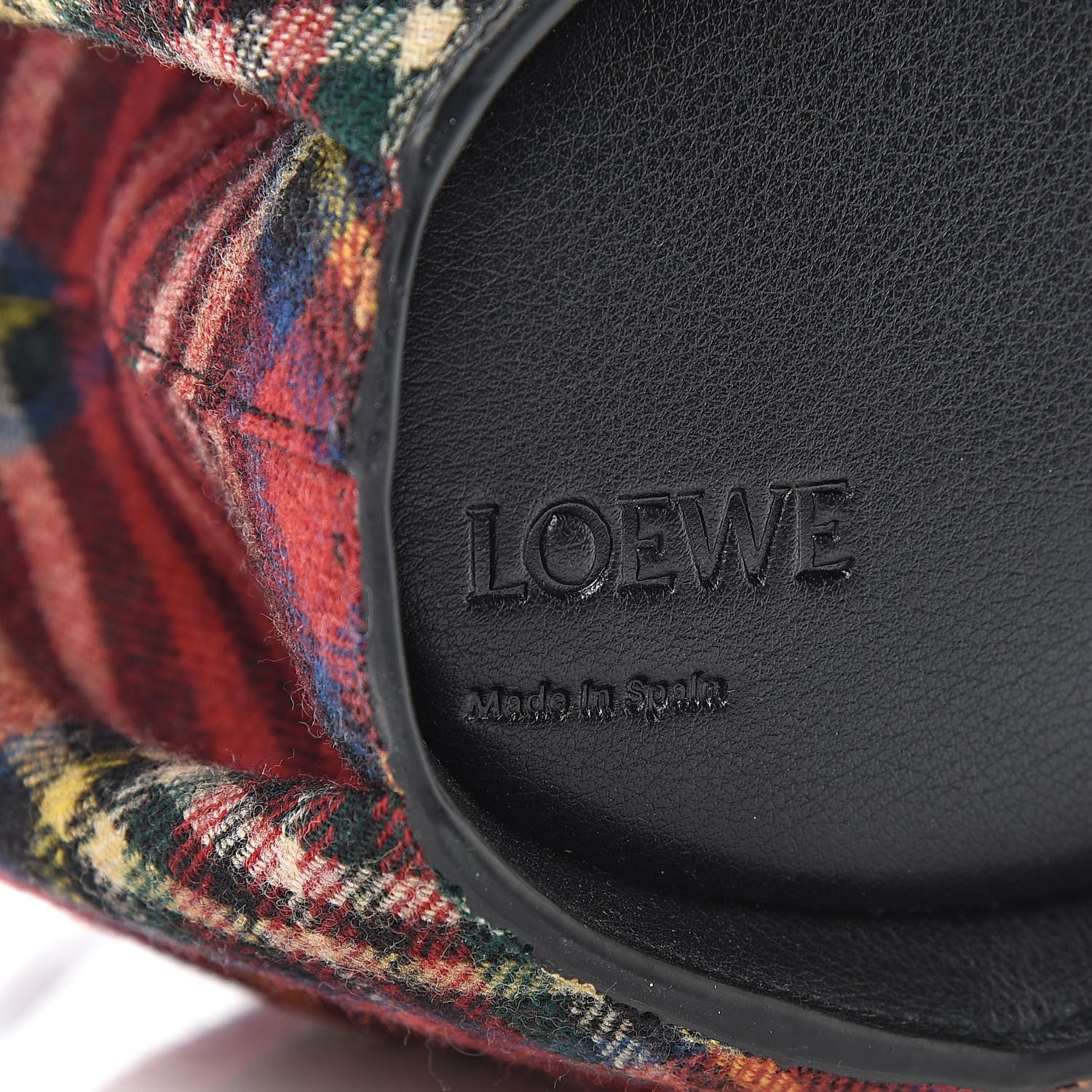 Loewe Wool Calfskin Mini Elephant Crossbody Bag Red Tartan 7 of 10
