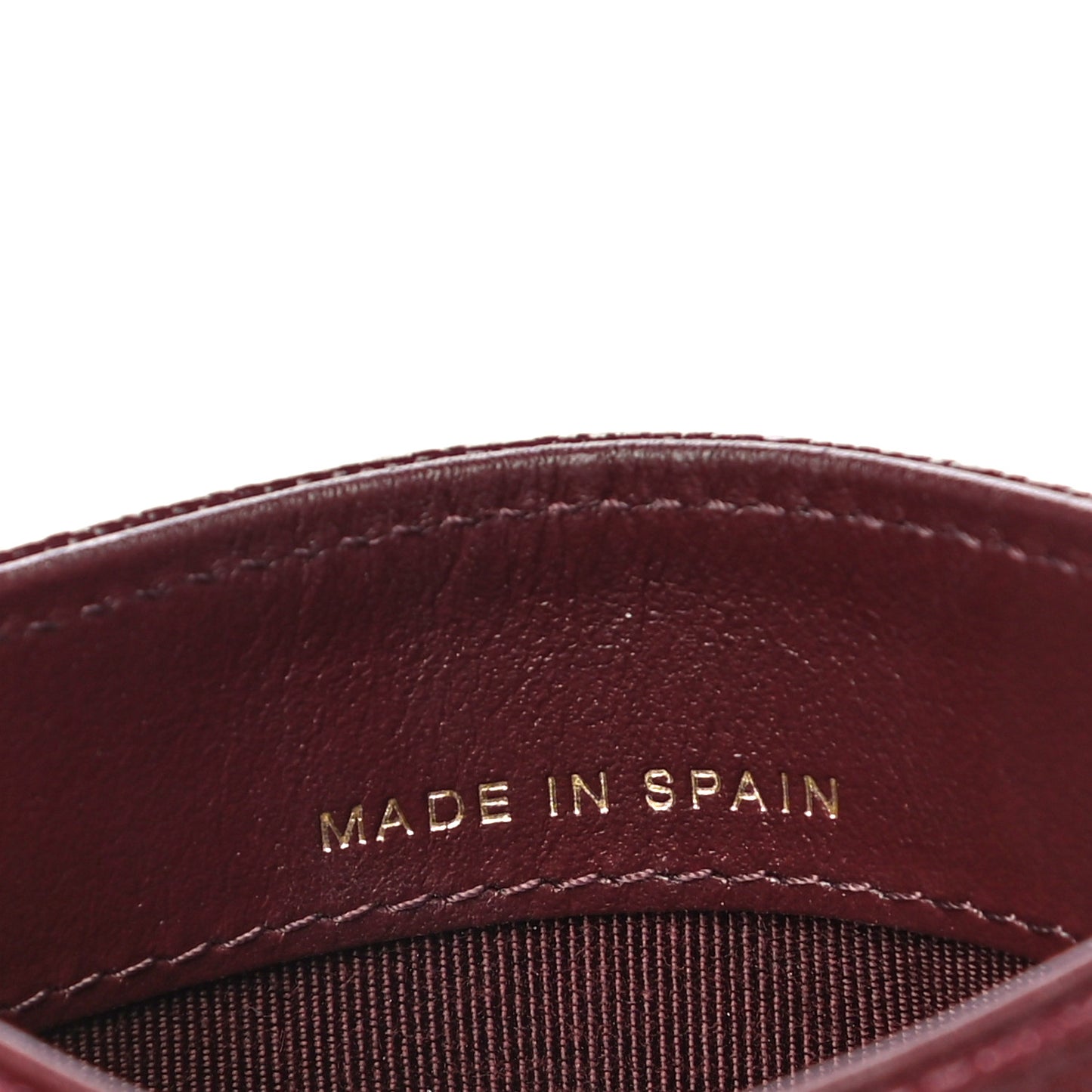 Caviar Quilted Card Holder Burgundy