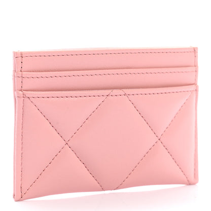 Chanel Lambskin Quilted Chanel 19 Card Holder Light Pink 3 of 8