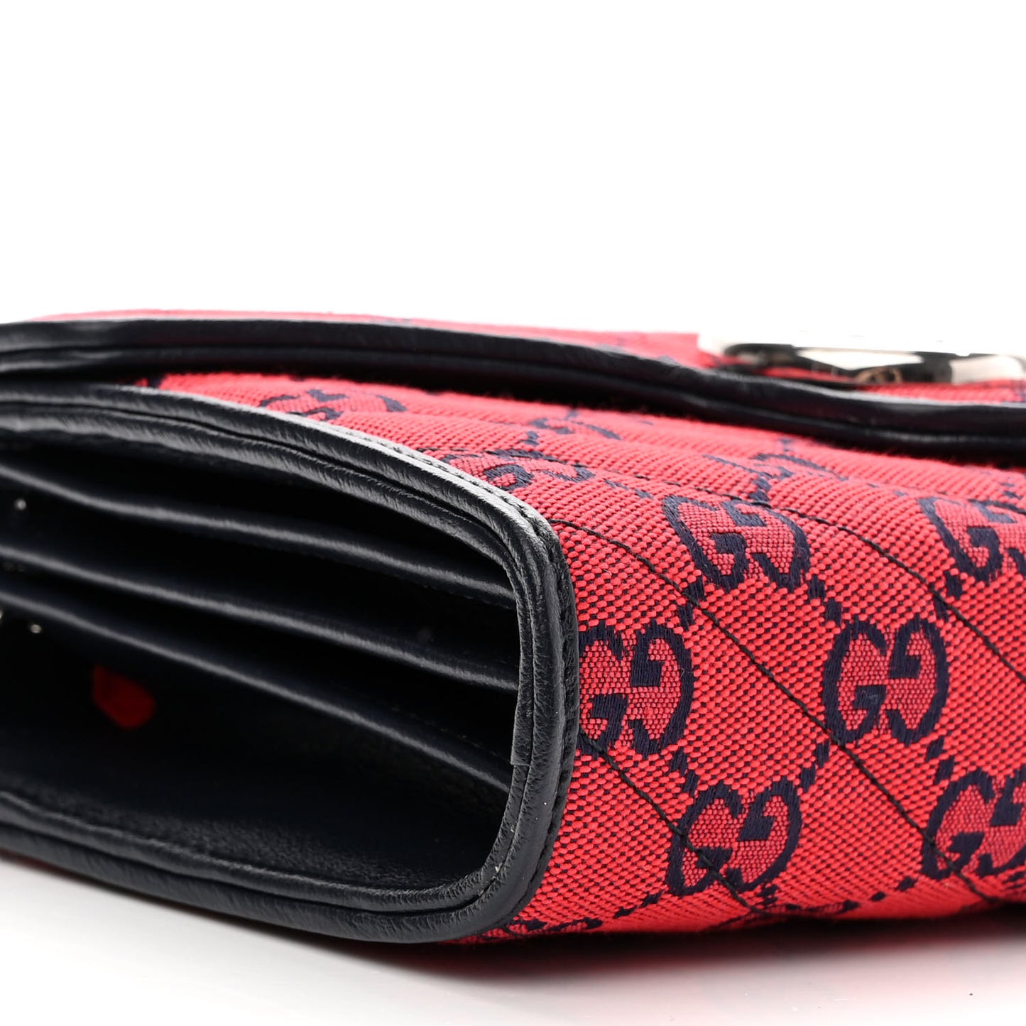 Monogram Multicolor Matelasse Diagonal GG Marmont Chain Wallet Red Blue