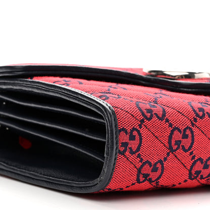Gucci Monogram Multicolor Matelasse Diagonal GG Marmont Chain Wallet Red Blue 9 of 10