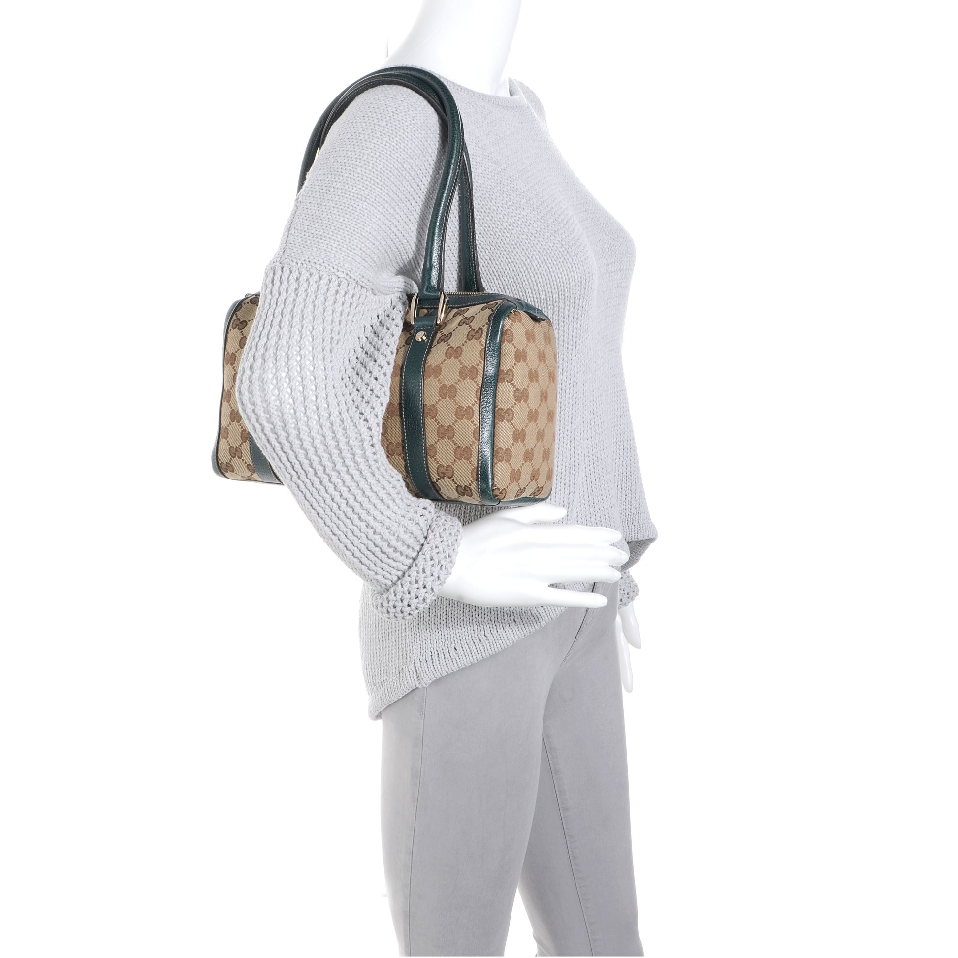 Gucci Monogram Small Abbey Boston Green 2 of 7