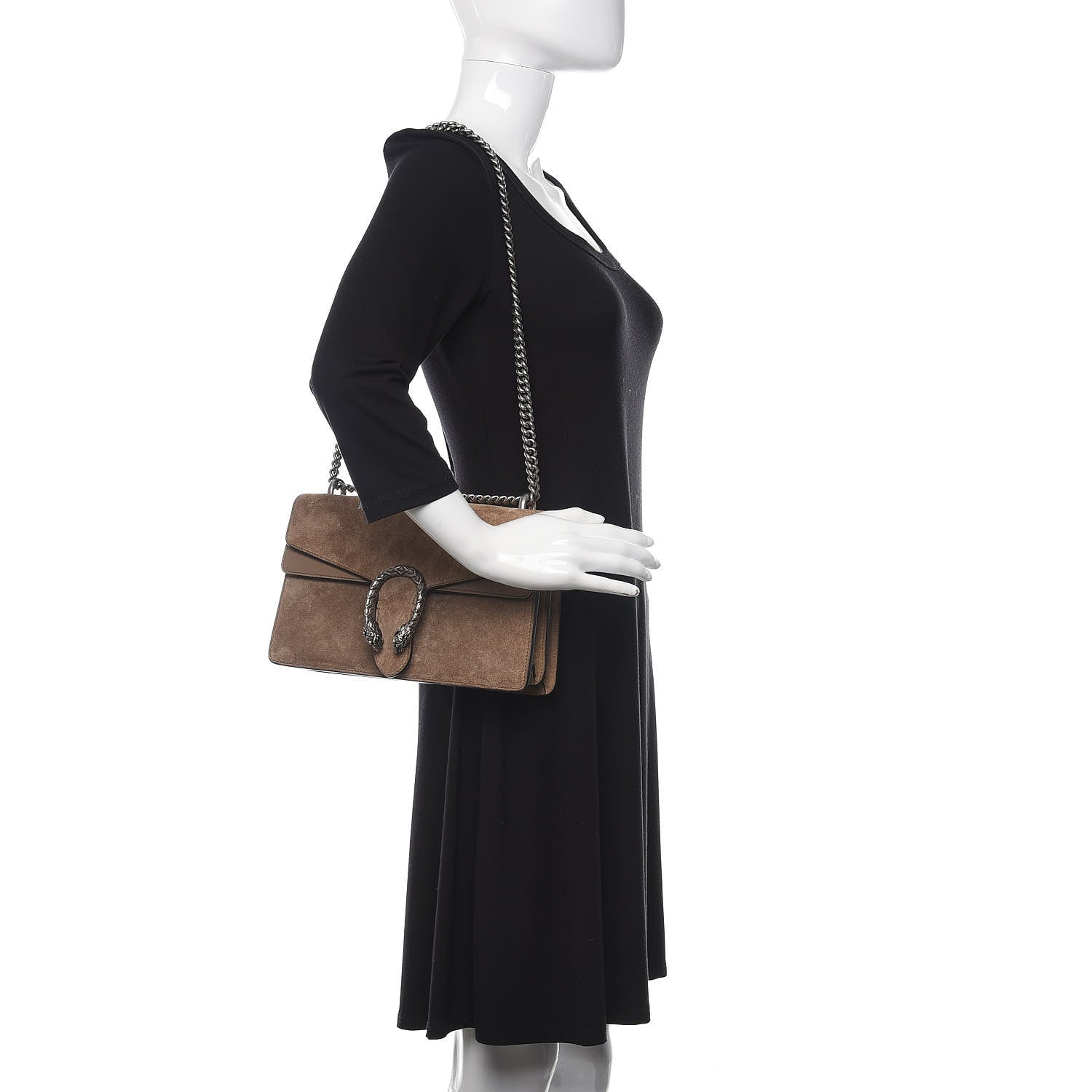 Gucci Suede Small Dionysus Shoulder Bag Taupe 2 of 14