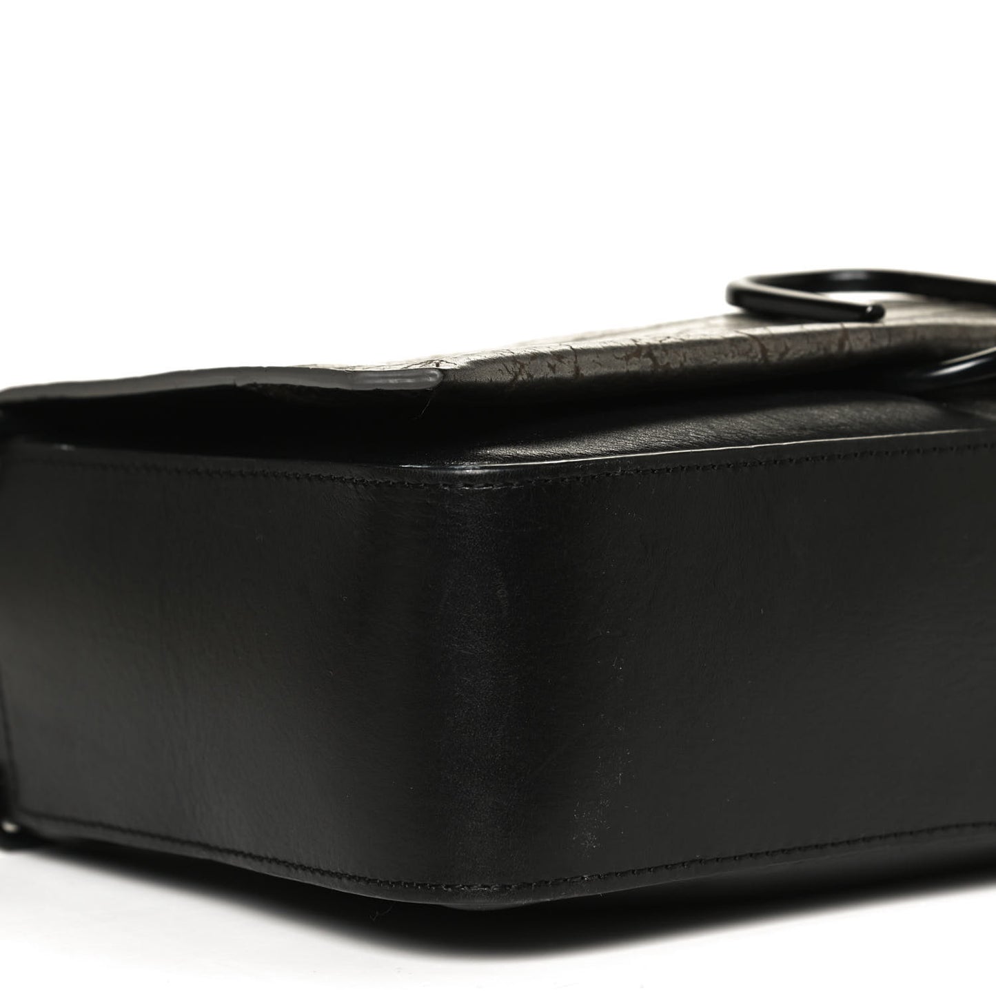 Metallic Calfskin Alix Crossbody Bag Black Gunmetal