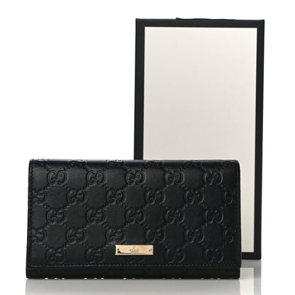 Gucci Guccissima Metal Bar Continental Flap Wallet Black 11 of 11