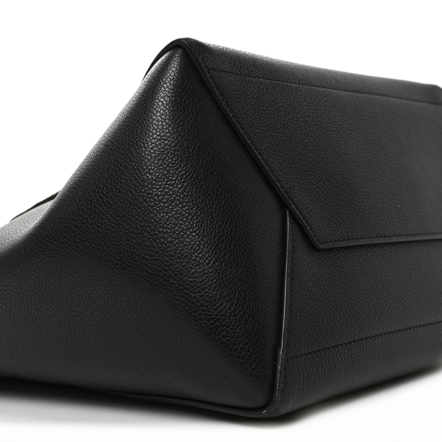 Soft Grained Calfskin Sangle Bucket Bag Black