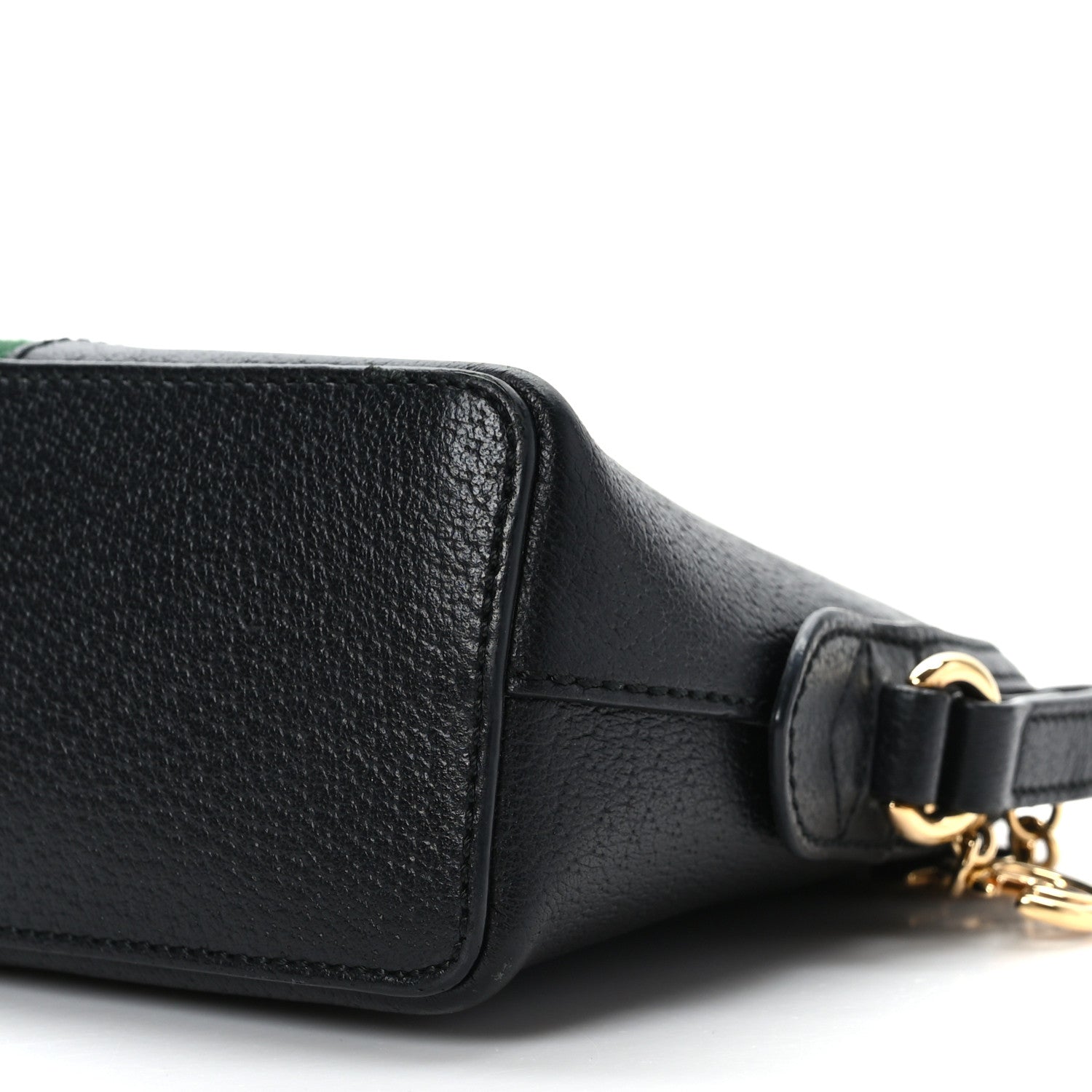 Gucci Calfskin GG Web Small Ophidia Dome Shoulder Bag Black 10 of 12