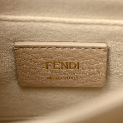 Fendi Vitello Catalan Mirror Scalloped Multi Studded Small Kan I Shoulder Bag Champagne 6 of 10