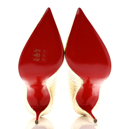 Christian Louboutin Metallo Cocco Pigalle Follies 100 Pumps 37.5 Platine 5 of 12