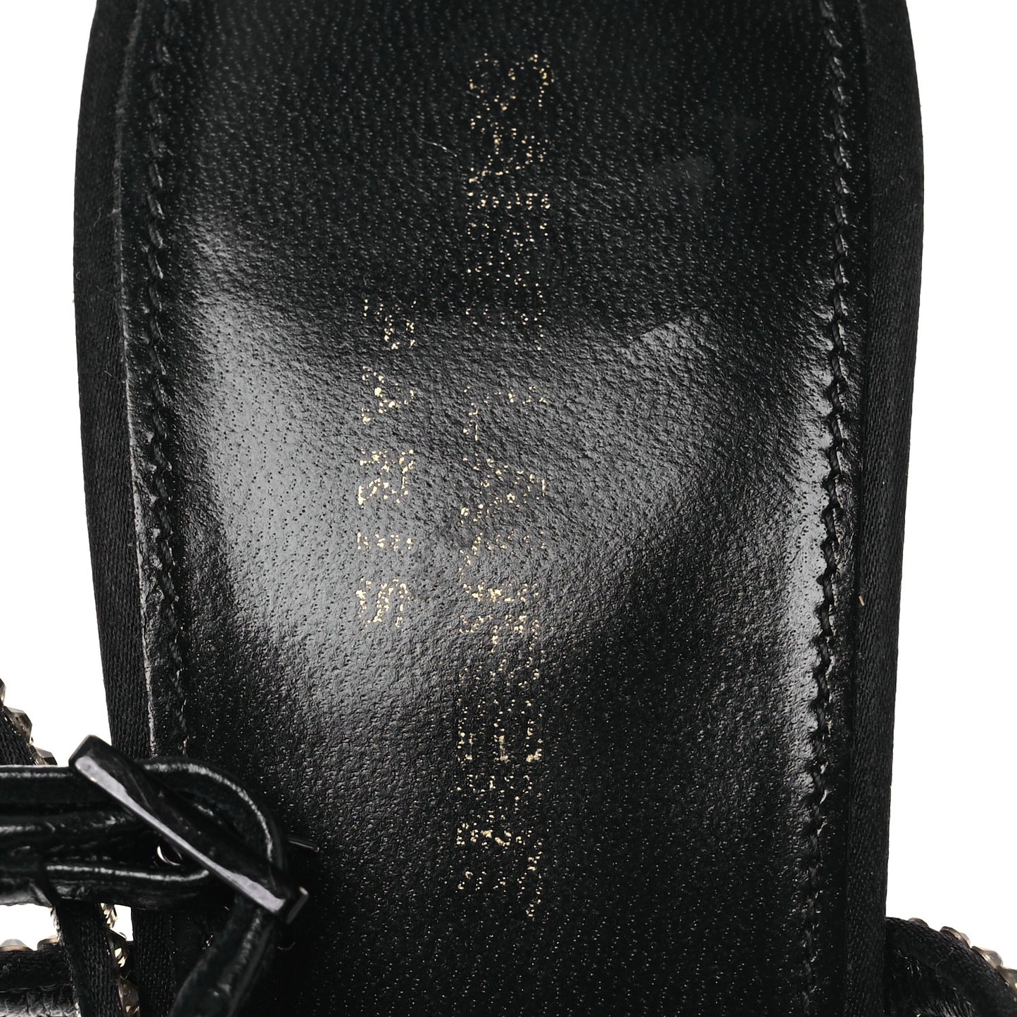 Crepe Satin Strass Opyum 110 Sandals 39.5 Black