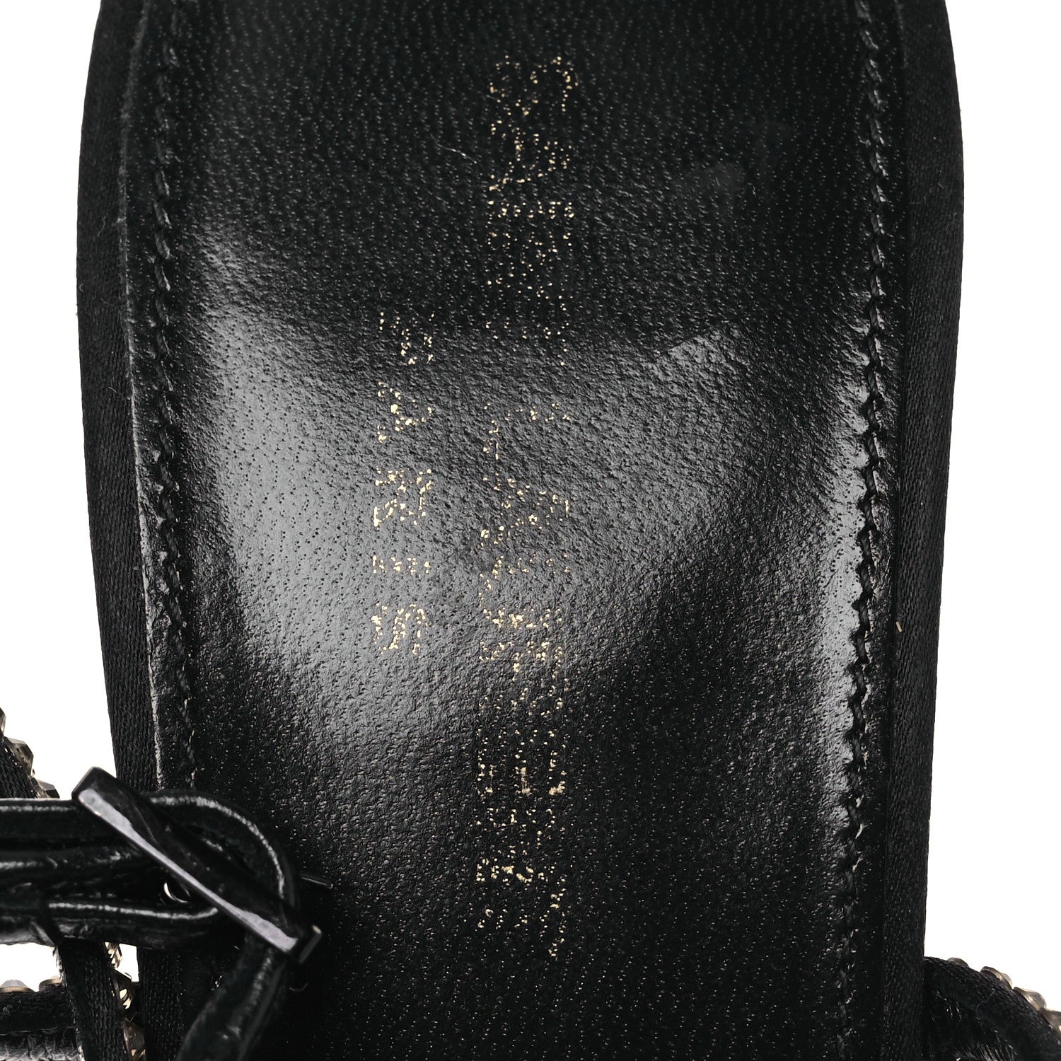 Saint Laurent Crepe Satin Strass Opyum 110 Sandals 39.5 Black 9 of 12