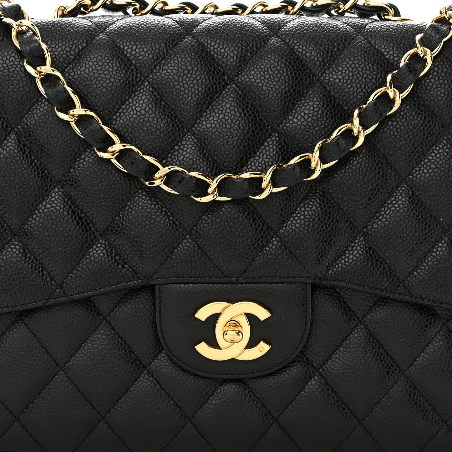 Caviar Quilted Jumbo Single Flap Black