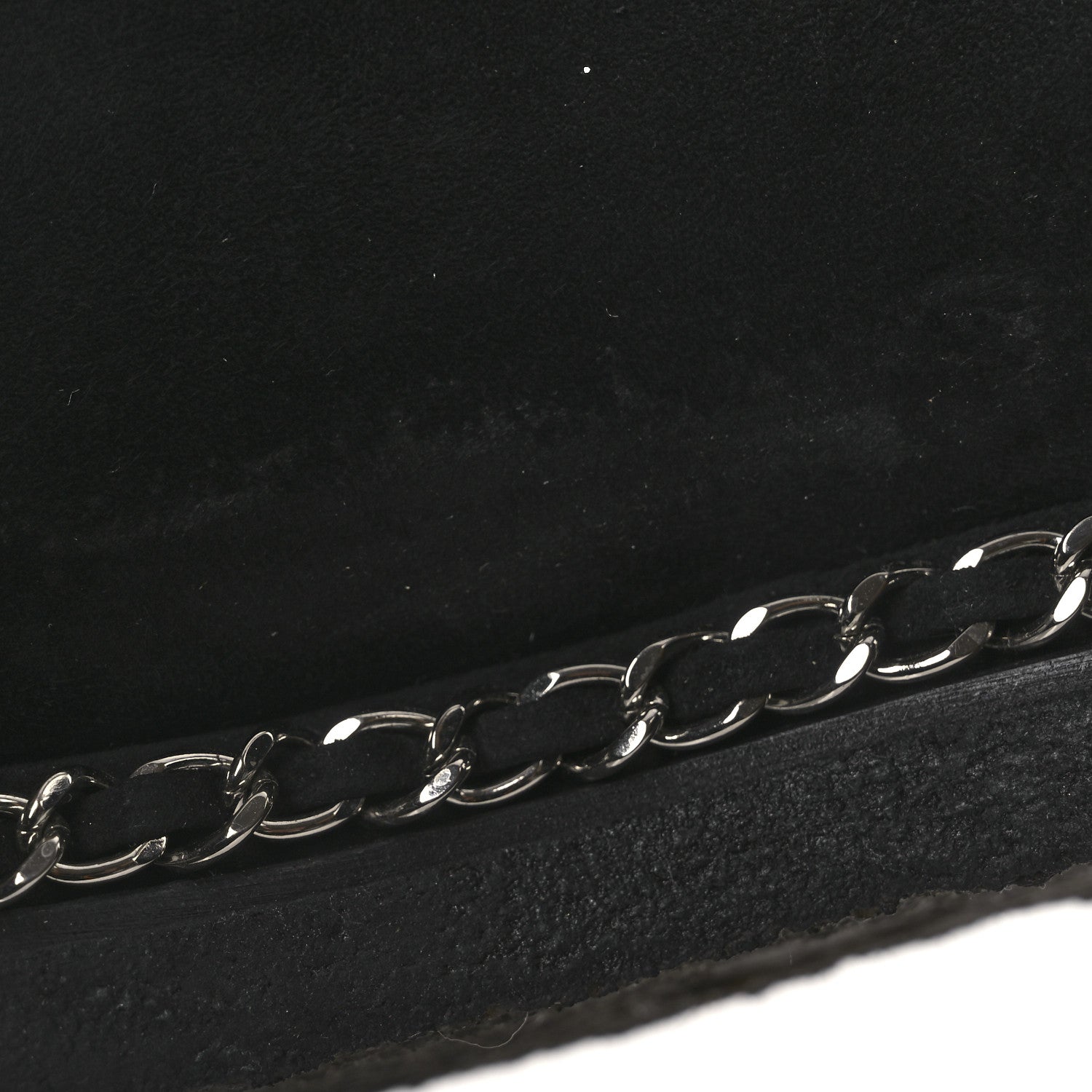 Chanel Kid Suede Shearling Womens Cap Toe Chain Short Boots 38 Black 13 of 13
