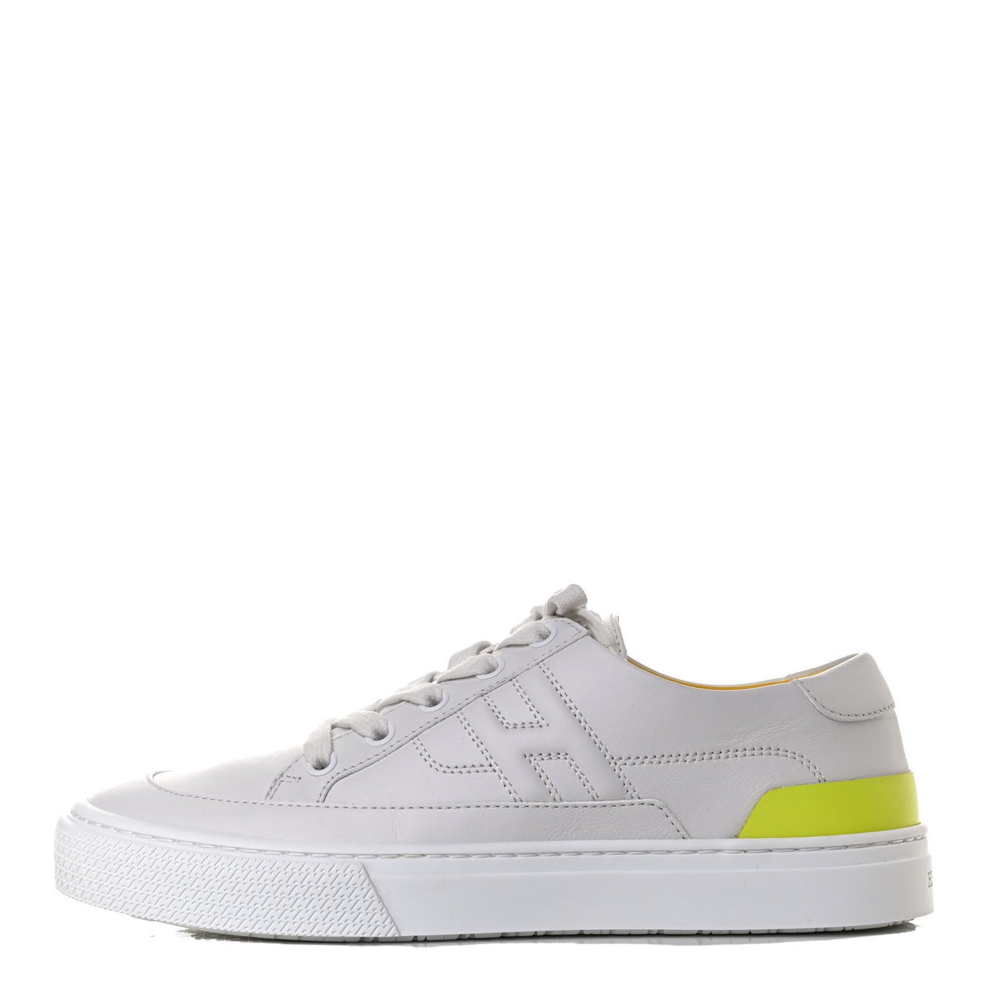 Calfskin Deep Sneakers 37 White Yellow