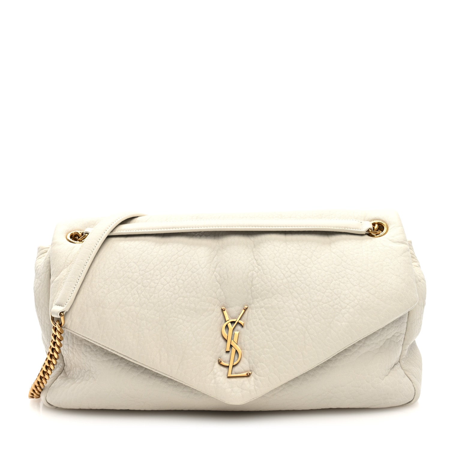 Saint Laurent Grained Lambskin Large Calypso Blanc Vintage 1 of 9