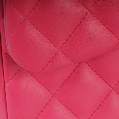 Chanel Lambskin Quilted Jumbo Double Flap Dark Pink 11 of 11