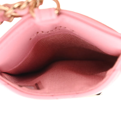 Chanel Lambskin Quilted Chanel Card Holder On Chain Pink 5 of 11