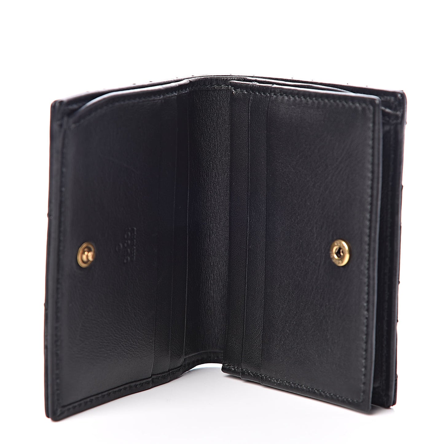 Calfskin Matelasse GG Marmont Card Case Black