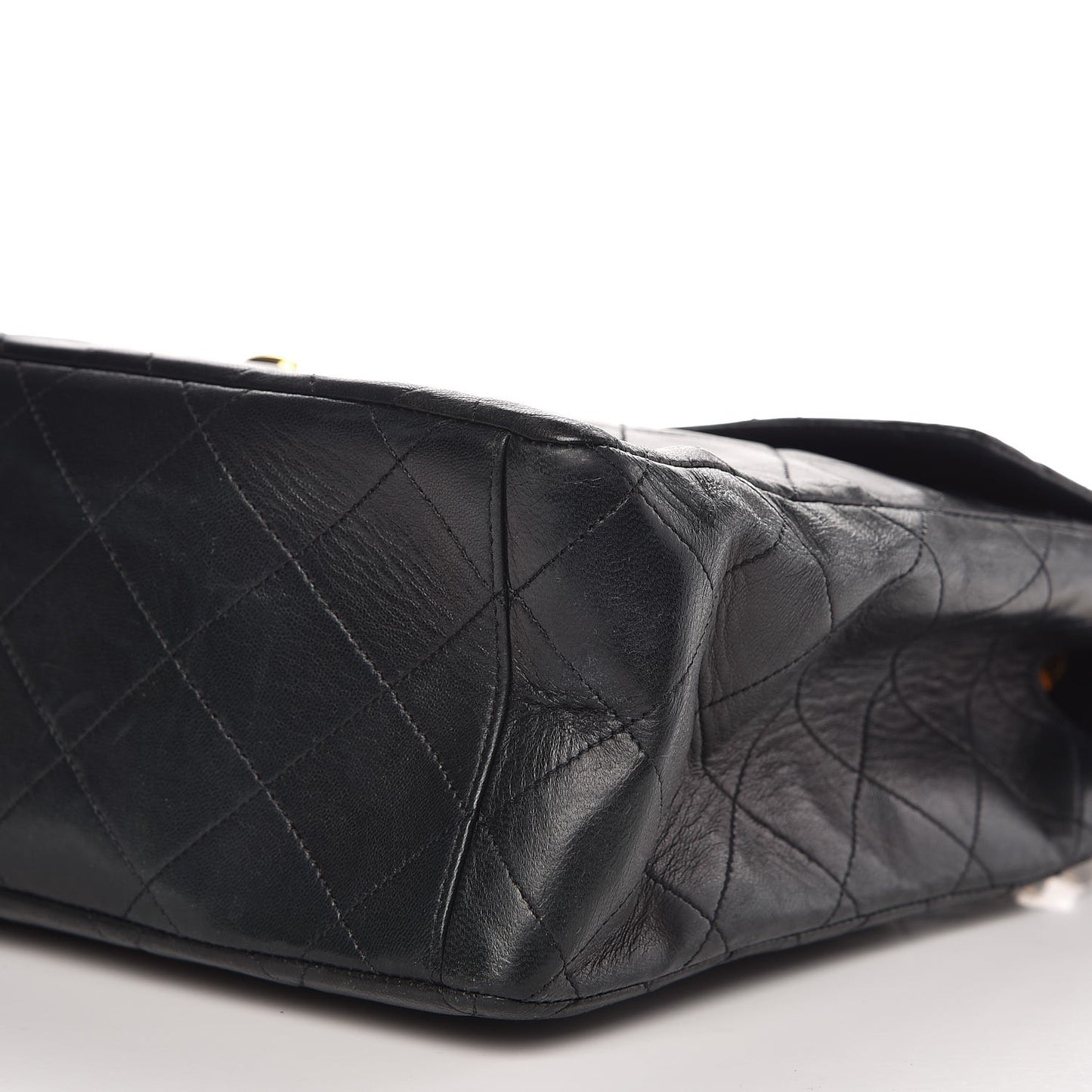 Lambskin Quilted XL Jumbo Single Flap Black